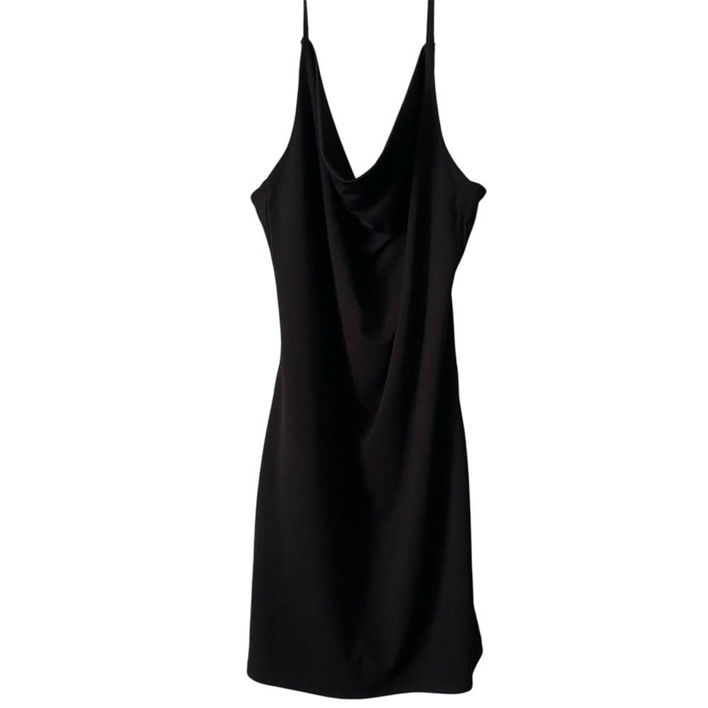 Forever 21‎ Draped Cowl Neck Mini Dress Medium Little Black Dress LBD Party